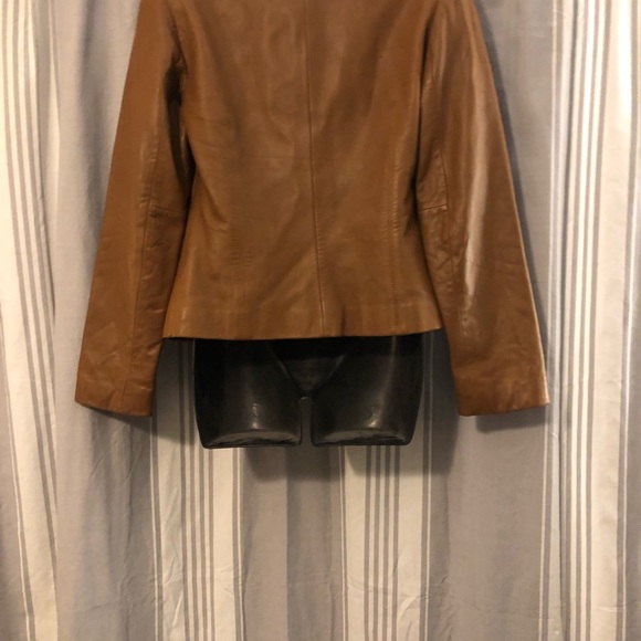Ann Taylor womens Carmel real leather jacket - Picture 3 of 6